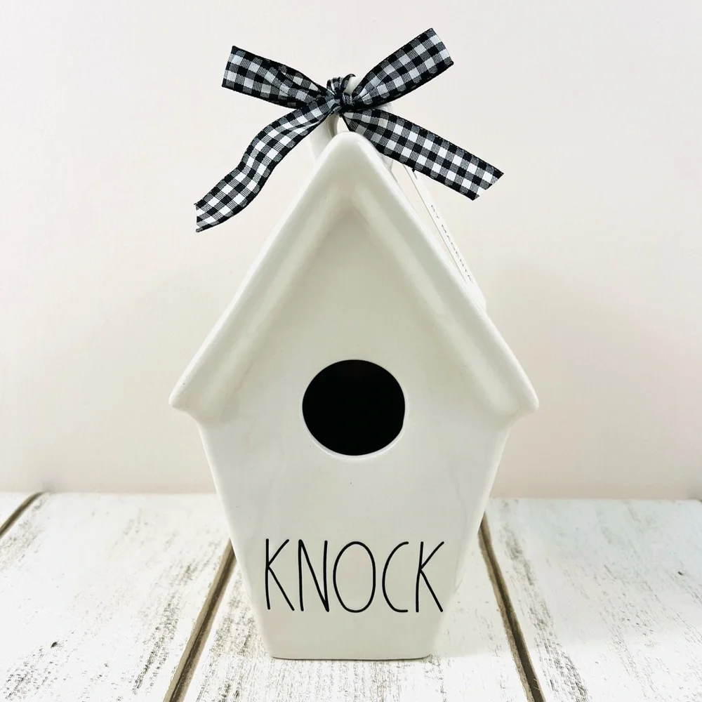 Rae Dunn Knock Birdhouse Ceramic Decoration - Picture 2 of 6